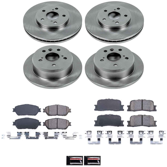 PowerStop OE Stock Replacement Low-Dust Ceramic Brake Pad and Rotor Kit