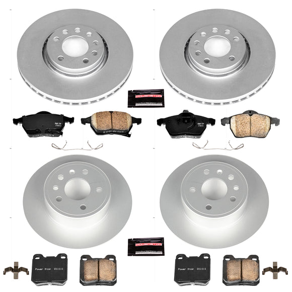 PowerStop Genuine Geomet Coated Rotor and Carbon-Fiber Ceramic Brake Pad Kit