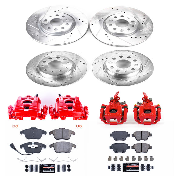 PowerStop Z23 Daily Driver Carbon-Fiber Ceramic Pads Drilled & Slotted Rotor & C