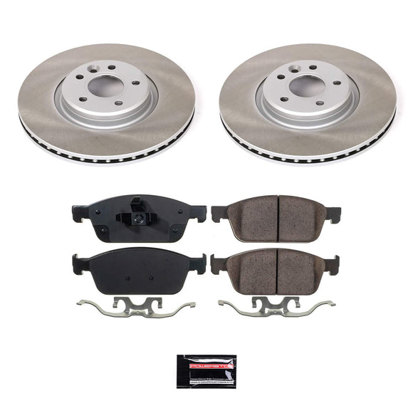 PowerStop Semi-Coated Rotor and Low-Dust Ceramic Brake Pad Kit