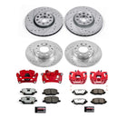 PowerStop Z36 Truck and SUV Ceramic Brake Pad, Drilled & Slotted Rotor, and Cali