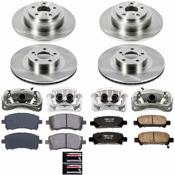 PowerStop OE Stock Replacement Low-Dust Ceramic Brake Pad, Rotor and Caliper Kit