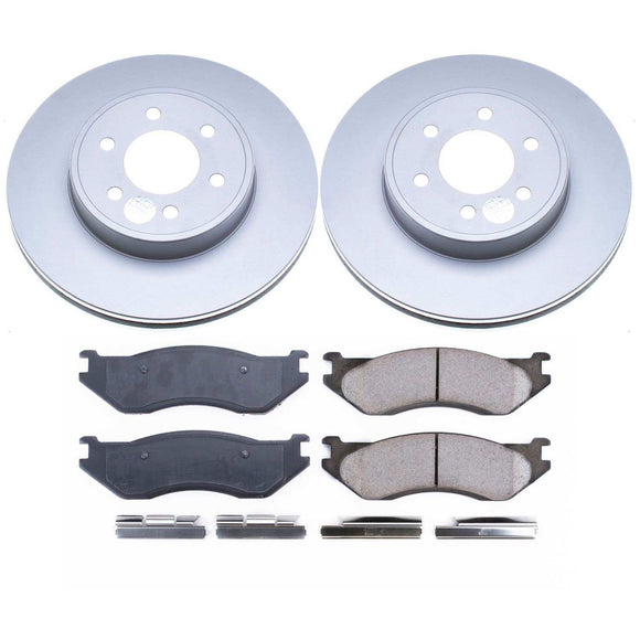 PowerStop Genuine Geomet Coated Rotor and Low-Dust Ceramic Brake Pad Kit
