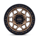 17x9 KMC KM553 Torx Matte Bronze With Gloss Black Lip 5x127 ET-12 CB71.5 Wheel