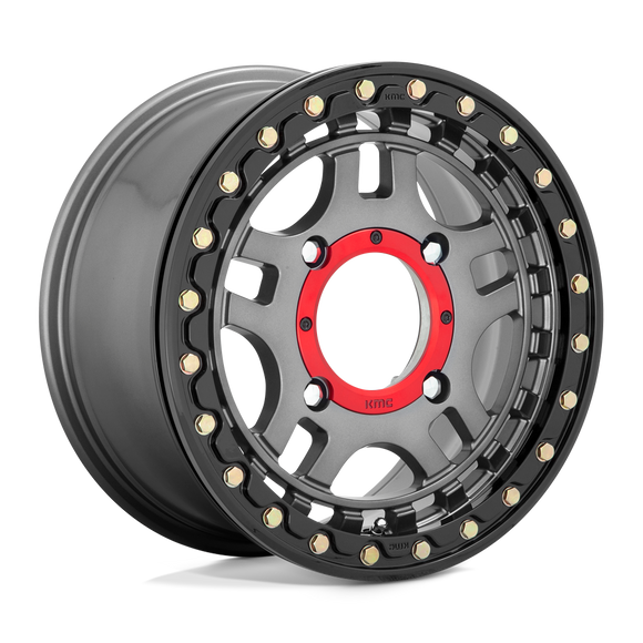 15X7 KMC ATV KS240 RECON Beadlock G-MTL BLK-RING 4X156 ET38 wheel/rim