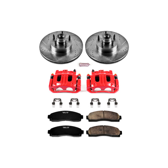 PowerStop Z23 Daily Driver Carbon-Fiber Ceramic Pads Drilled & Slotted Rotor & C