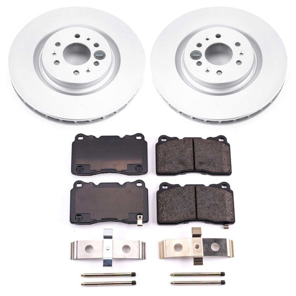 PowerStop Genuine Geomet Coated Rotor and Low-Dust Ceramic Brake Pad Kit
