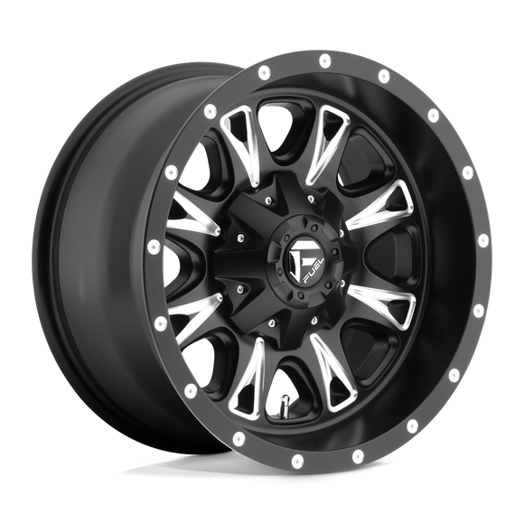 17X6.5 Fuel D513 THROTTLE Matte Black Milled 8X165.1 ET-140 wheel/rim