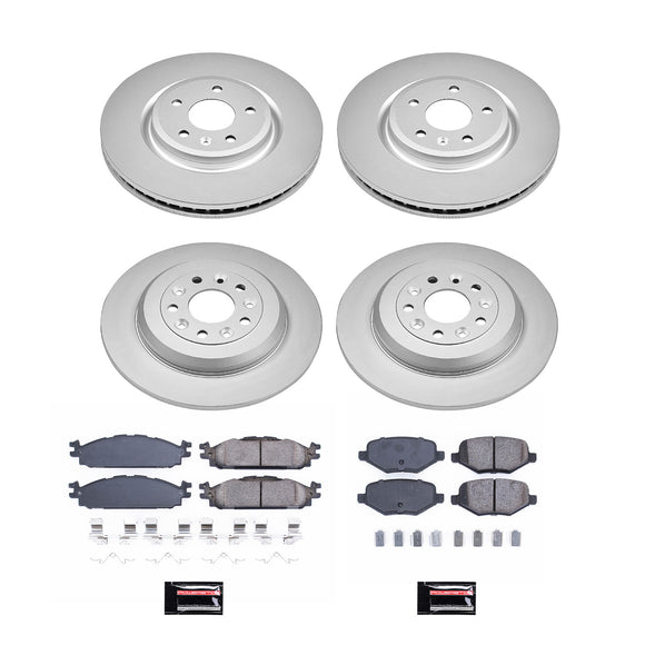 PowerStop Genuine Geomet Coated Rotor and Low-Dust Ceramic Brake Pad Kit