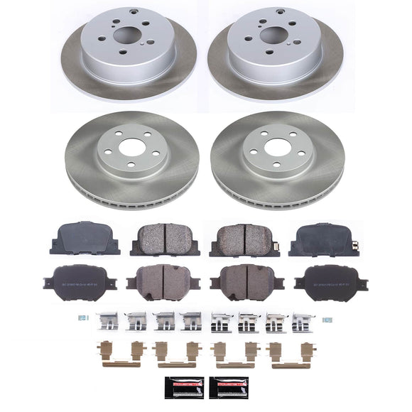 PowerStop Semi-Coated Rotor and Low-Dust Ceramic Brake Pad Kit