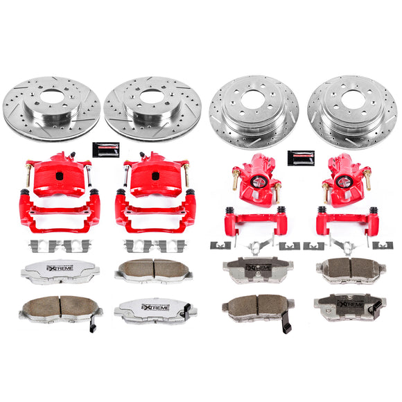 PowerStop Z26 Street Performance Ceramic Brake Pad, Drilled Slotted Rotor, and C