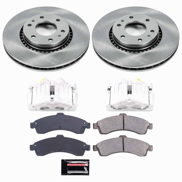 PowerStop OE Stock Replacement Low-Dust Ceramic Brake Pad, Rotor and Caliper Kit