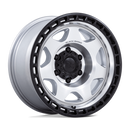 17x8.5 Black Rhino BR018 Voyager Silver Face Matte Black Lip 5x127 ET-10 Wheel