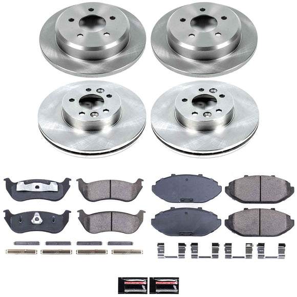 PowerStop OE Stock Replacement Low-Dust Ceramic Brake Pad and Rotor Kit