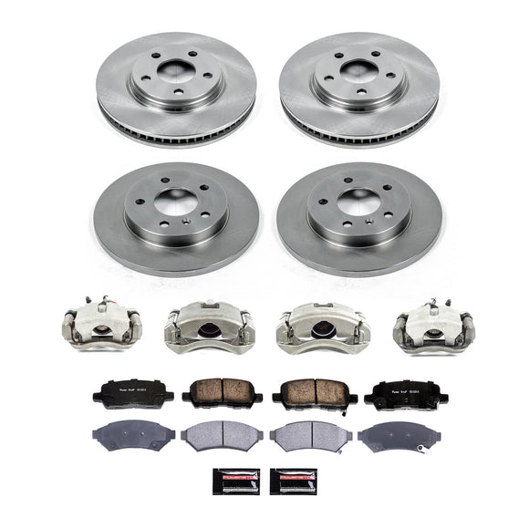 PowerStop OE Stock Replacement Low-Dust Ceramic Brake Pad, Rotor and Caliper Kit