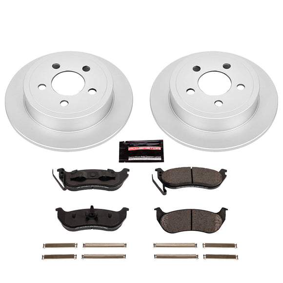 PowerStop Genuine Geomet Coated Rotor and Low-Dust Ceramic Brake Pad Kit
