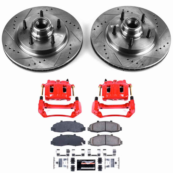 PowerStop Z23 Daily Driver Carbon-Fiber Ceramic Pads Drilled & Slotted Rotor & C