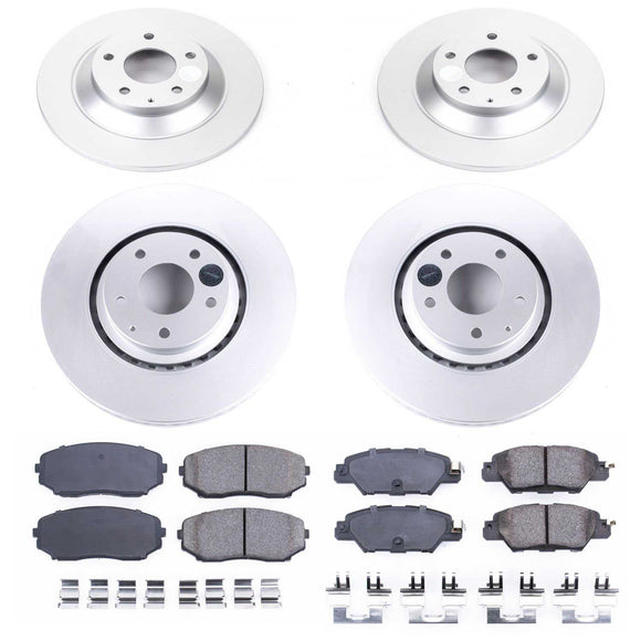 PowerStop Genuine Geomet Coated Rotor and Low-Dust Ceramic Brake Pad Kit