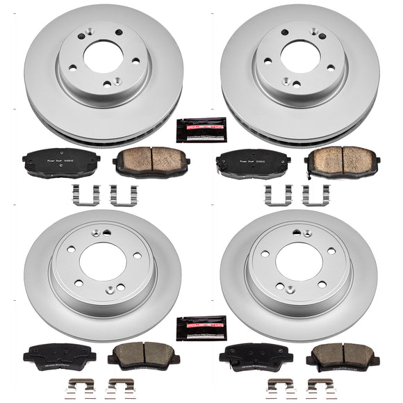 PowerStop Genuine Geomet Coated Rotor and Low-Dust Ceramic Brake Pad Kit