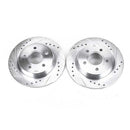 PowerStop Evolution Drilled Slotted Rotors Pair Rear For Ford Focus