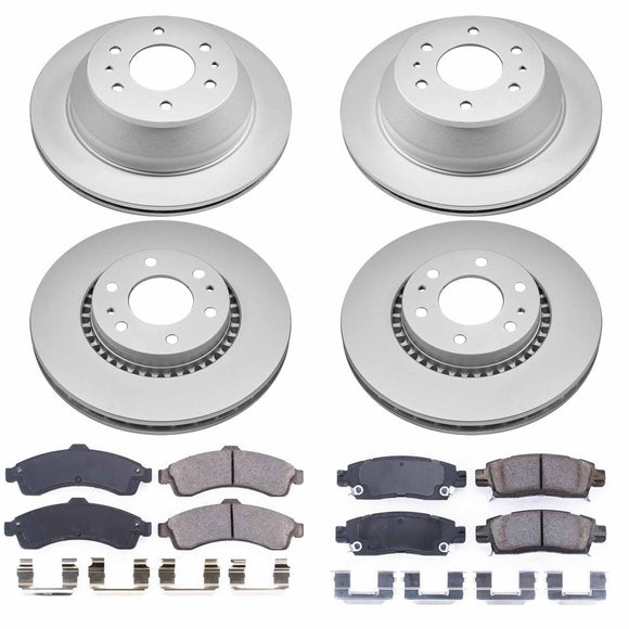 PowerStop Genuine Geomet Coated Rotor and Low-Dust Ceramic Brake Pad Kit