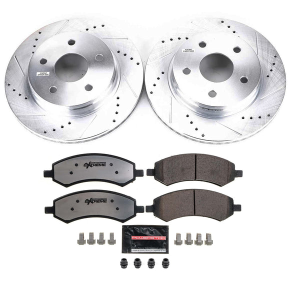 PowerStop Z36 Carbon-Fiber Ceramic Brake Pad with Drilled and Slotted Rotor Kit