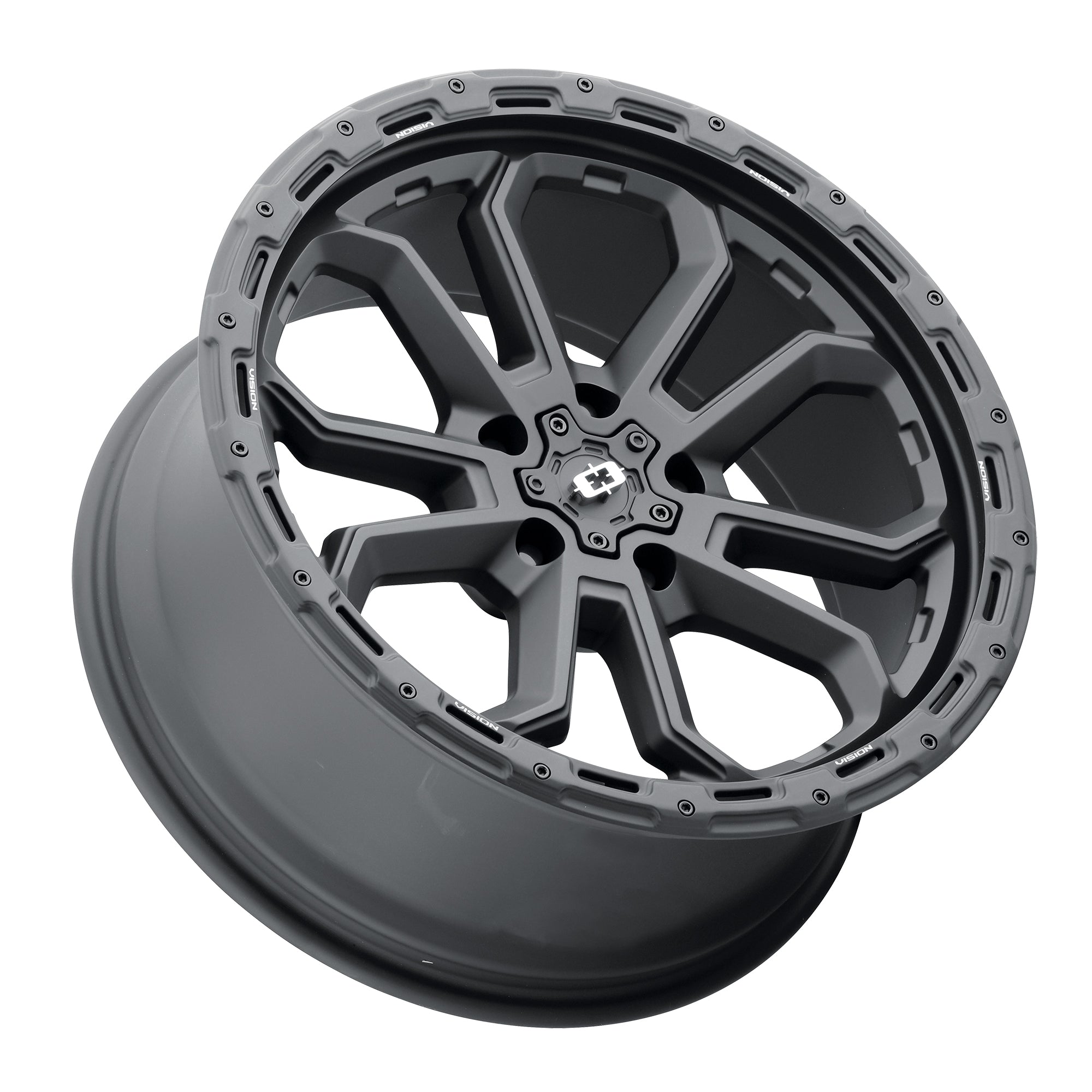 17x9 Vision 405 Korupt Satin Black 5x139.7 5x5.5 ET-12 Wheel Rim