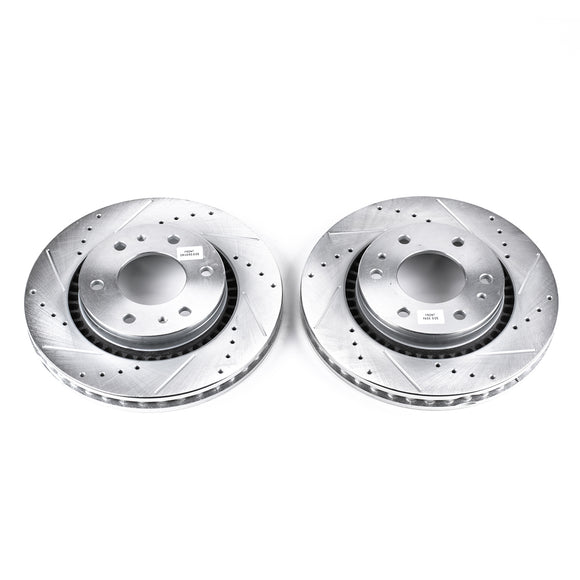 PowerStop Evolution Drilled Slotted Rotors Pair Front For GMC Envoy