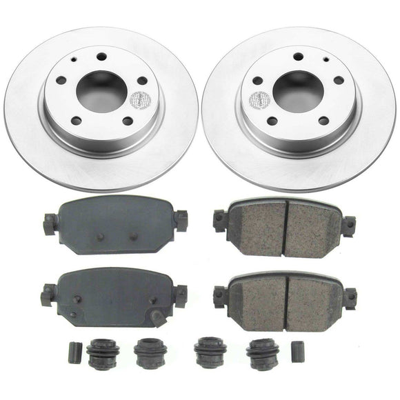 PowerStop Genuine Geomet Coated Rotor and Low-Dust Ceramic Brake Pad Kit
