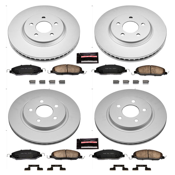 PowerStop Genuine Geomet Coated Rotor and Low-Dust Ceramic Brake Pad Kit