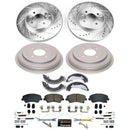 PowerStop Z36 Ceramic Brake Pads with Drilled Slotted Rotors and Drum Shoe Kit