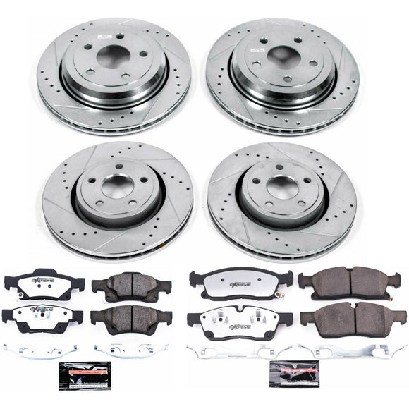PowerStop Z36 Carbon-Fiber Ceramic Brake Pad with Drilled and Slotted Rotor Kit