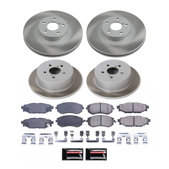 PowerStop Semi-Coated Rotor and Low-Dust Ceramic Brake Pad Kit