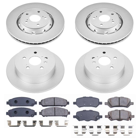 PowerStop Genuine Geomet Coated Rotor and Low-Dust Ceramic Brake Pad Kit