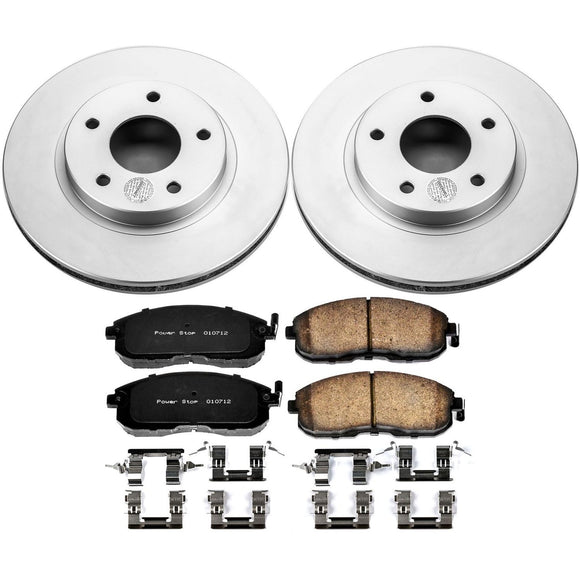 PowerStop Genuine Geomet Coated Rotor and Low-Dust Ceramic Brake Pad Kit