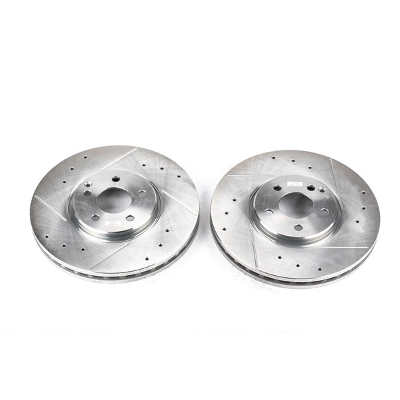 PowerStop Evolution Drilled Slotted Rotors Pair Front For Mercedes-Benz S430
