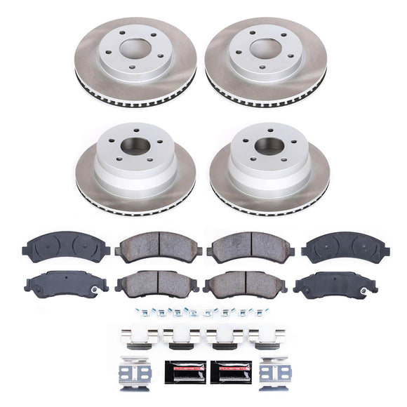 PowerStop Semi-Coated Rotor and Low-Dust Ceramic Brake Pad Kit