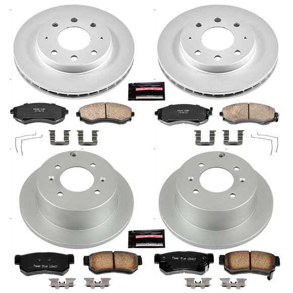 PowerStop Genuine Geomet Coated Rotor and Low-Dust Ceramic Brake Pad Kit