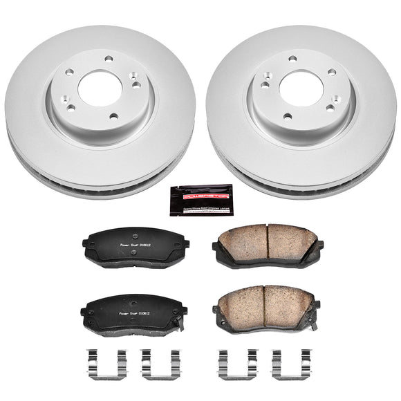 PowerStop Genuine Geomet Coated Rotor and Low-Dust Ceramic Brake Pad Kit