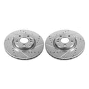 PowerStop Evolution Drilled Slotted Rotors Pair Front For Volvo S80