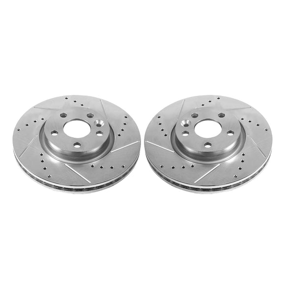 PowerStop Evolution Drilled Slotted Rotors Pair Front For Volvo S80