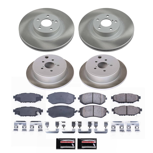 PowerStop Semi-Coated Rotor and Low-Dust Ceramic Brake Pad Kit