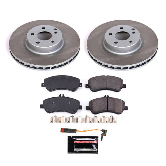 PowerStop Semi-Coated Rotor and Low-Dust Ceramic Brake Pad Kit