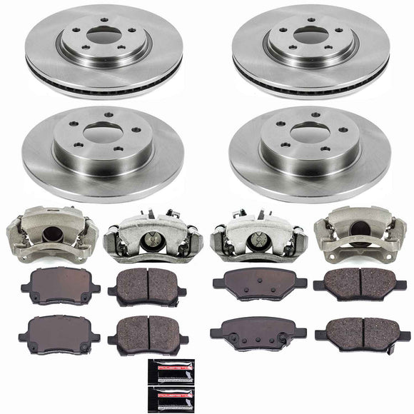 PowerStop OE Stock Replacement Low-Dust Ceramic Brake Pad, Rotor and Caliper Kit