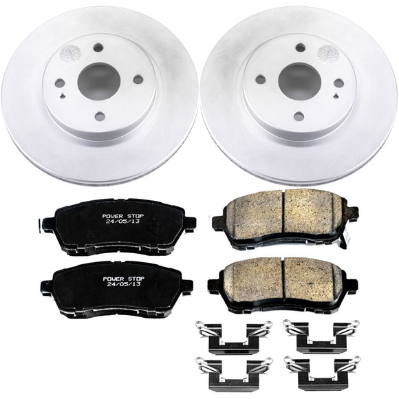 PowerStop Genuine Geomet Coated Rotor and Low-Dust Ceramic Brake Pad Kit