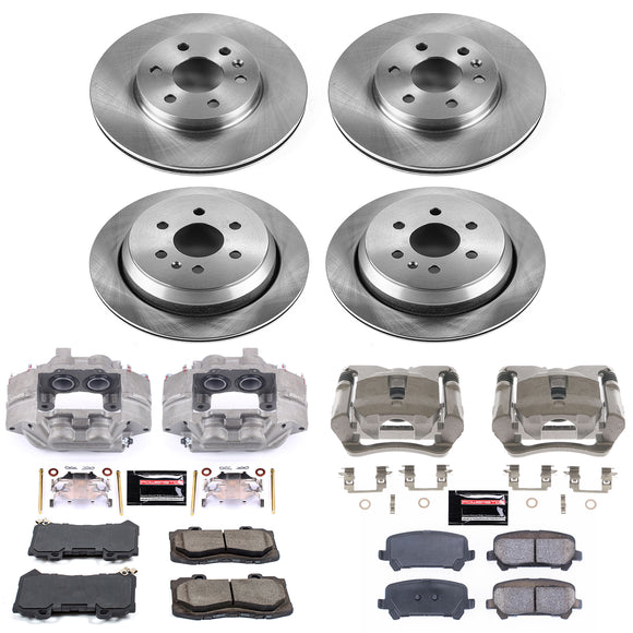 PowerStop OE Stock Replacement Low-Dust Ceramic Brake Pad, Rotor and Caliper Kit