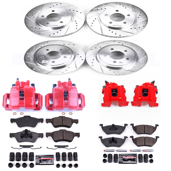 PowerStop Z23 Daily Driver Carbon-Fiber Ceramic Pads Drilled & Slotted Rotor & C