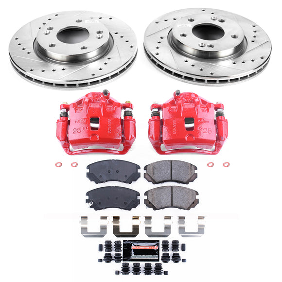 PowerStop Z23 Daily Driver Carbon-Fiber Ceramic Pads Drilled & Slotted Rotor & C