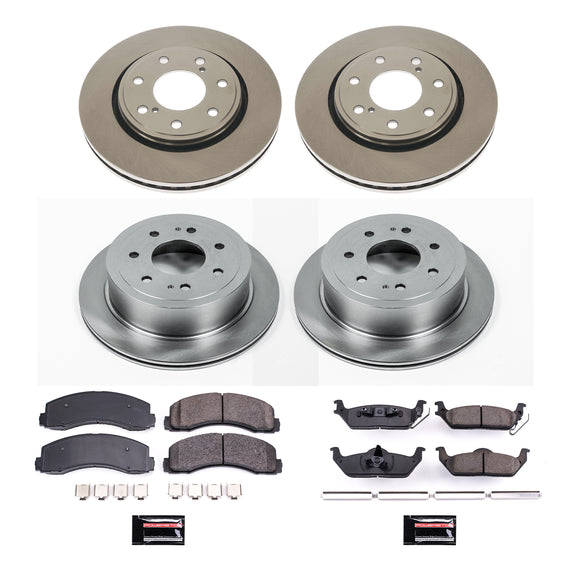 PowerStop OE Stock Replacement Low-Dust Ceramic Brake Pad and Rotor Kit