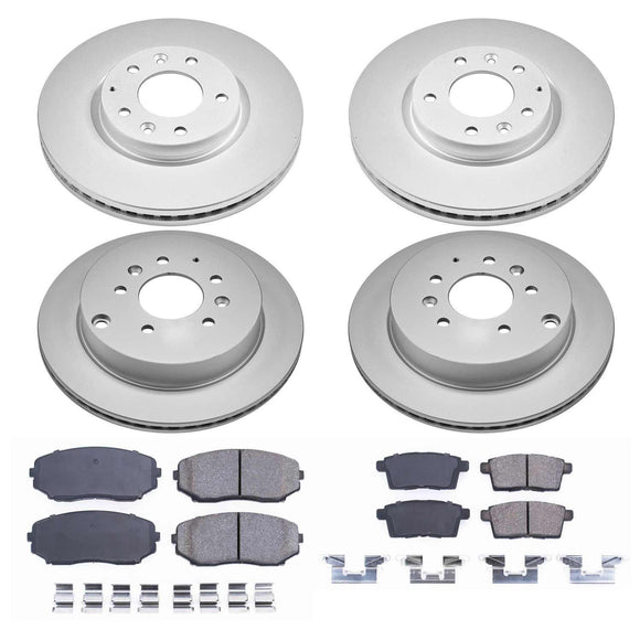 PowerStop Genuine Geomet Coated Rotor and Low-Dust Ceramic Brake Pad Kit